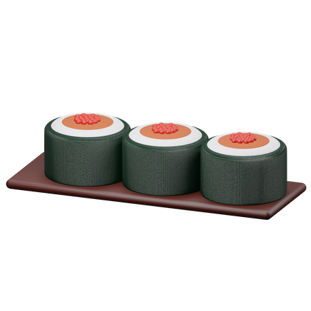 Sushi Roll  3D Illustration