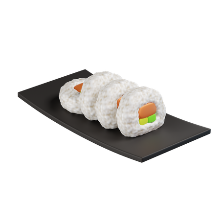 Sushi roll 3D Icon