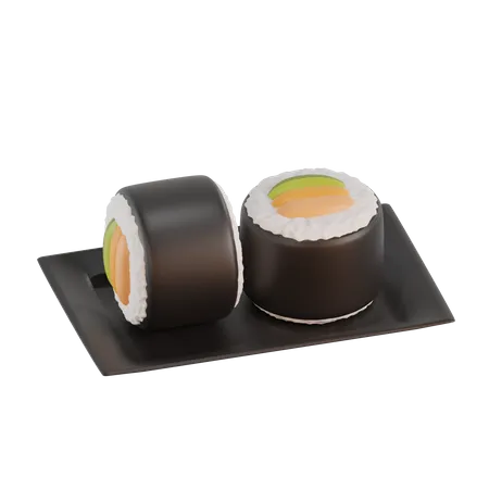 3 D Japanese Food Sushi Roll 3D Icon