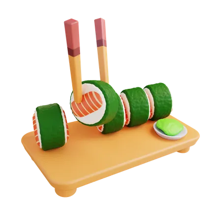 3 D Illustration Roll Sushi 3D Icon