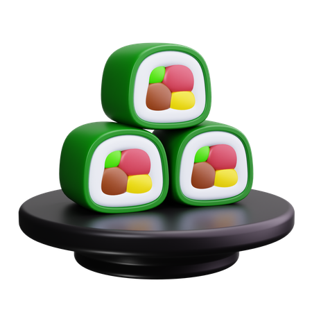 Sushi Rolle  3D Icon