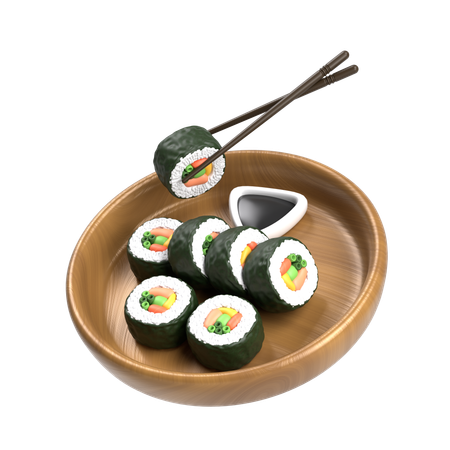 Sushi Rolls  3D Icon