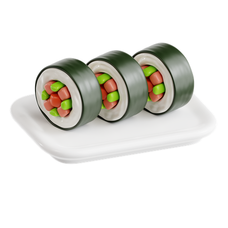 Sushi Rolls  3D Icon