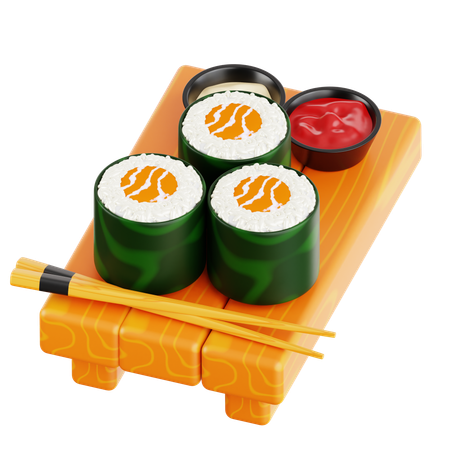 Sushi Rolls  3D Icon