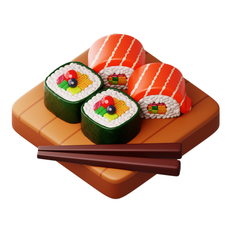 Sushi Rolls  3D Icon