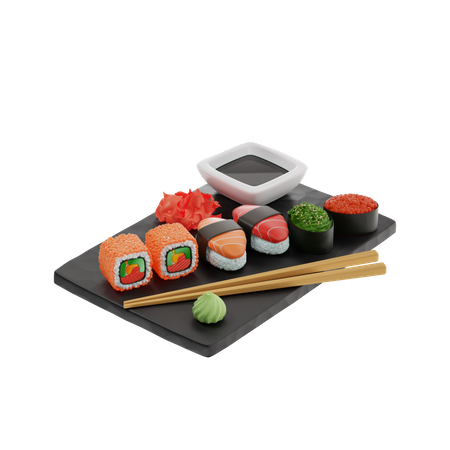 Sushi Rolls  3D Illustration