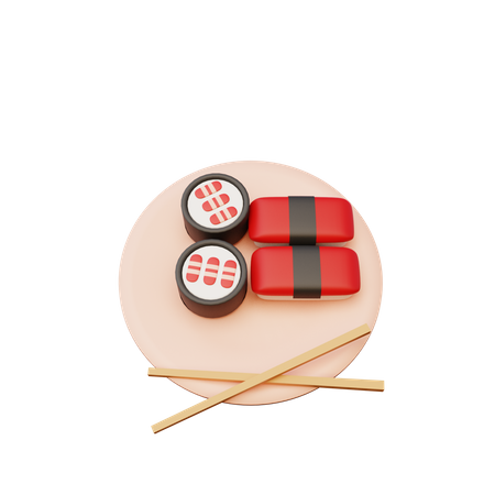 Sushi Set 3D Illustration