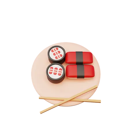Sushi Set  3D Illustration