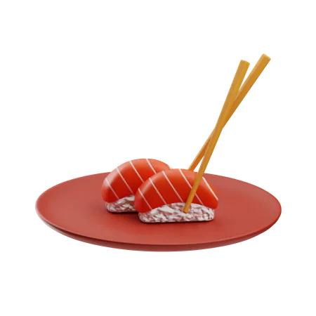 Sushis sur assiette  3D Icon