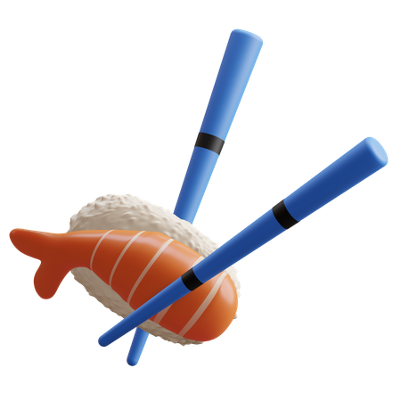 Sushi sur baguette  3D Illustration