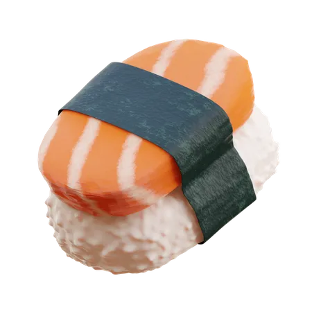 Sushi und Essstäbchen  3D Illustration