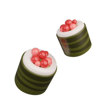 Sushis au caviar  3D Icon