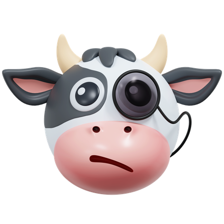 Suspicious Cow  3D Icon