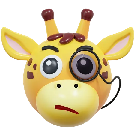 Suspicious Giraffe Emoticon  3D Icon