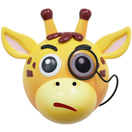 Suspicious Giraffe Emoticon  3D Icon