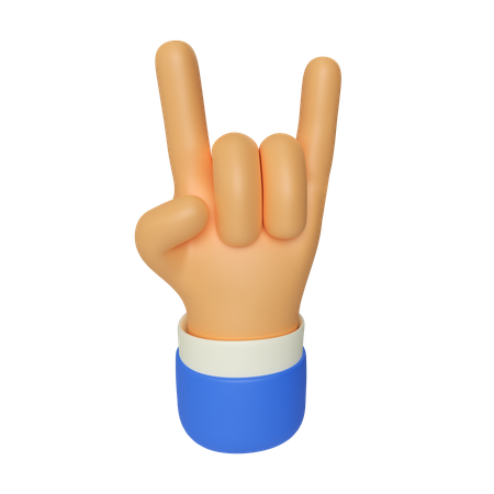 Suspiro do gesto da mão do chifre  3D Icon