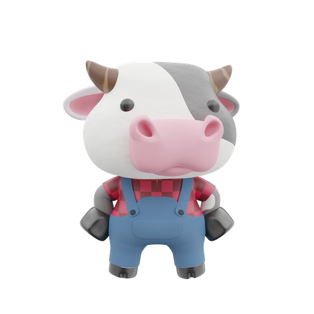 Süße Kuh  3D Illustration
