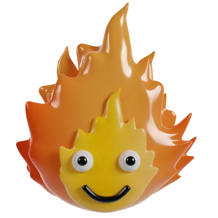 Süße orange Flamme  3D Icon