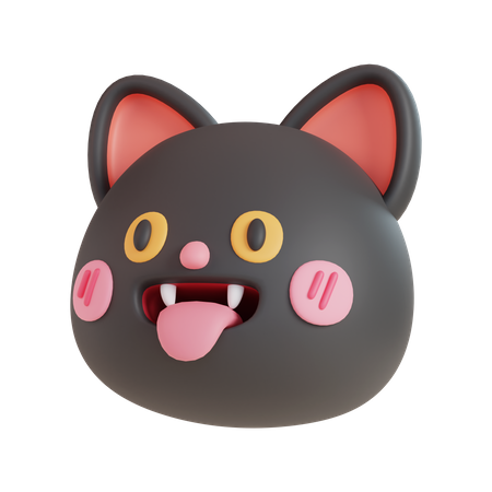 Süße schwarze Katze  3D Icon