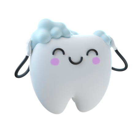Süße Zahndusche  3D Illustration