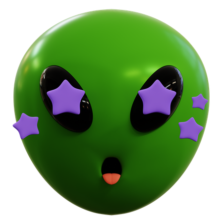 Süßer Alien-Stern-Emoji  3D Icon