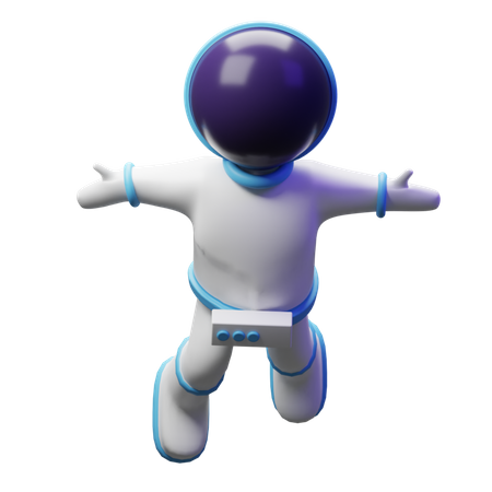 Süßer schwebender Astronaut  3D Illustration