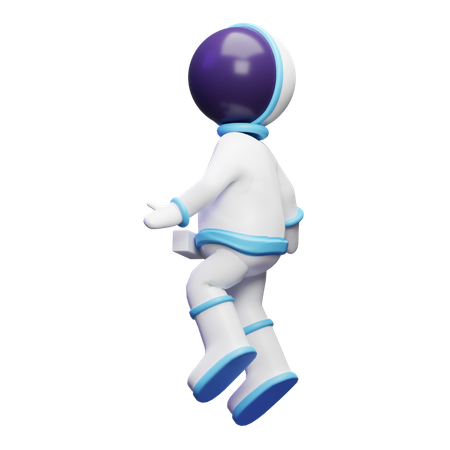 Süßer Astronaut springt  3D Illustration