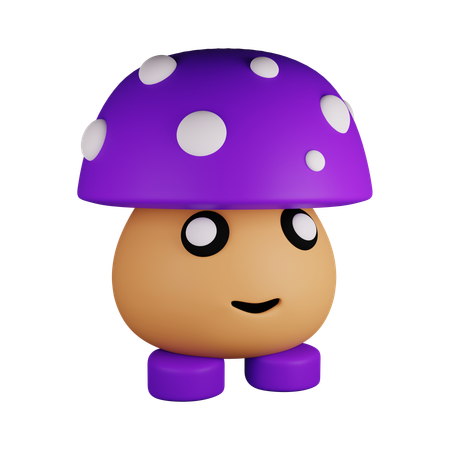 Niedlicher Cartoon-Pilz  3D Icon