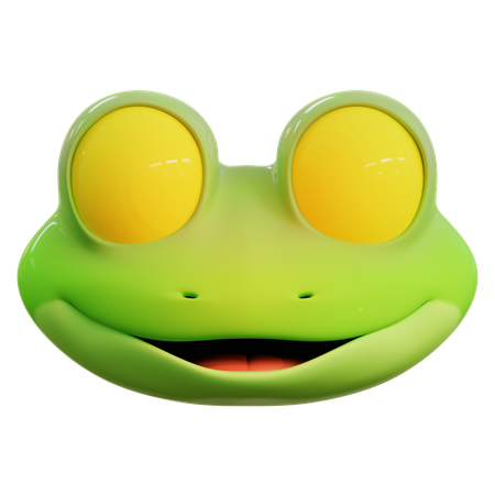 Süßer verängstigter Frosch-Emoji  3D Icon