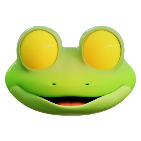 Süßer verängstigter Frosch-Emoji  3D Icon