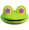 süßer Frosch-Stern-Emoticon