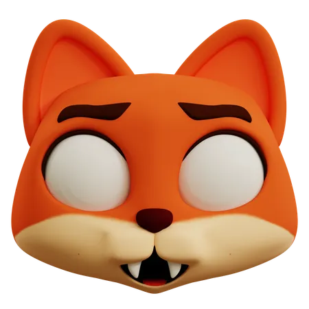 Süßer, verängstigter Fuchs-Emoji  3D Icon