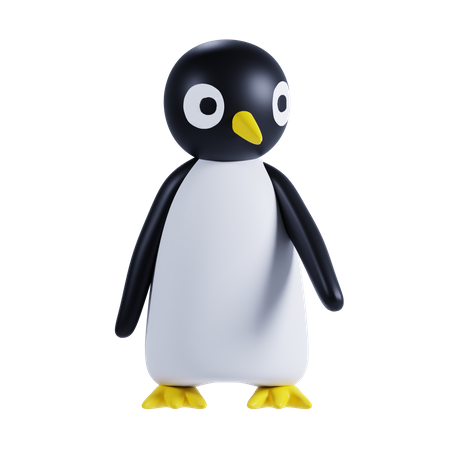 Süßer Pinguin zeigt etwas  3D Illustration