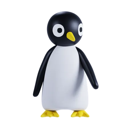 Süßer Pinguin zeigt etwas  3D Illustration