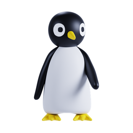 Süßer Pinguin zeigt etwas  3D Illustration