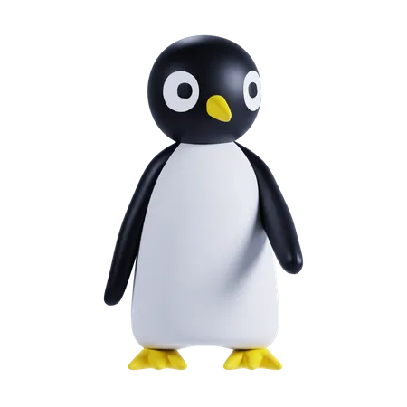 Süßer Pinguin zeigt etwas  3D Illustration