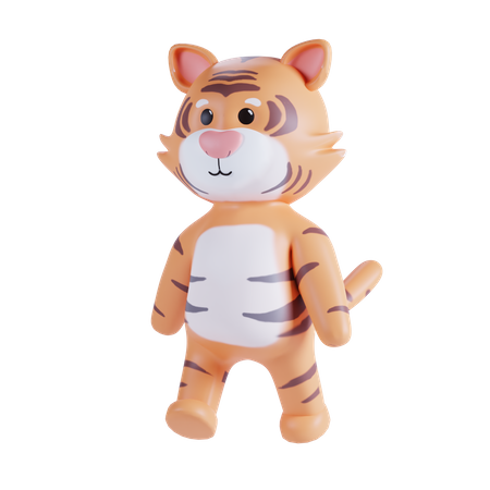 Süßer Tiger  3D Illustration