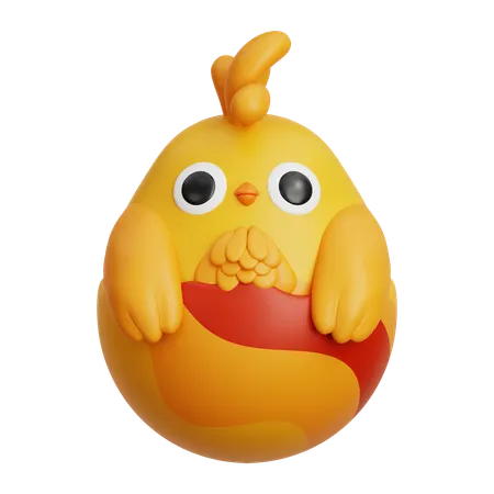 Süßes Küken im Ei  3D Icon