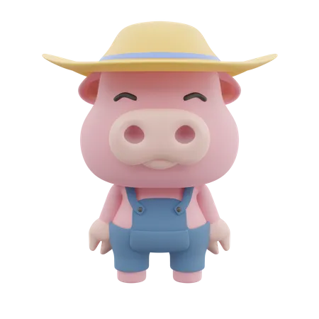 Süßes Schwein  3D Illustration
