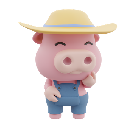 Süßes Schwein  3D Illustration