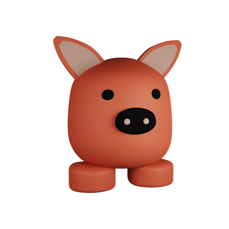 Niedlicher Schwein-Cartoon  3D Icon