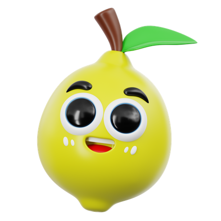 Süßes Zitronen-Emoji  3D Icon