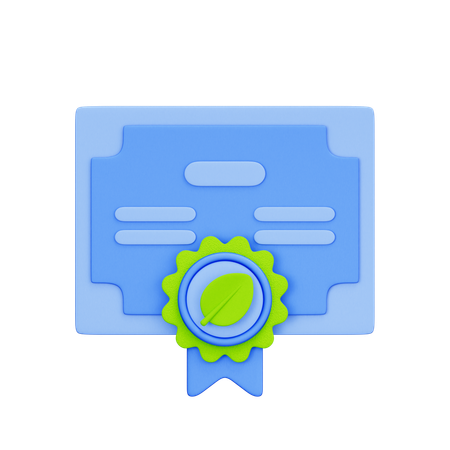 Sustainability Certificate  3D Icon