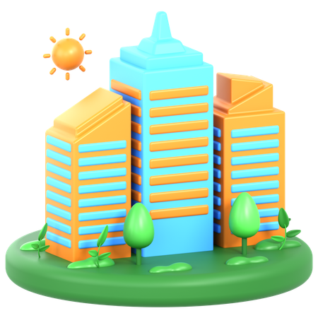 Sustainable City  3D Icon