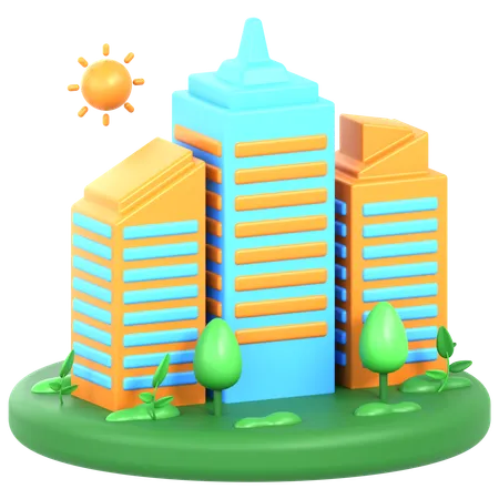 Sustainable City  3D Icon