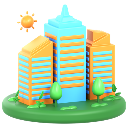 Sustainable City  3D Icon