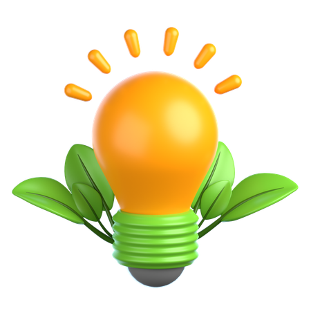 Sustainable Electricity  3D Icon