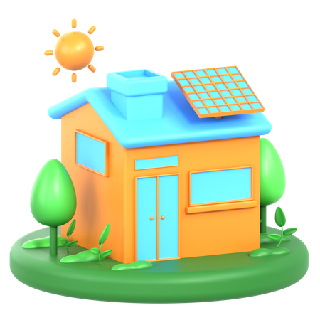 Sustainable Home  3D Icon