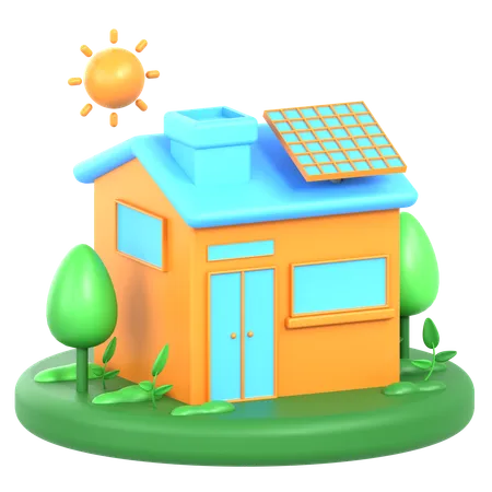 Sustainable Home  3D Icon