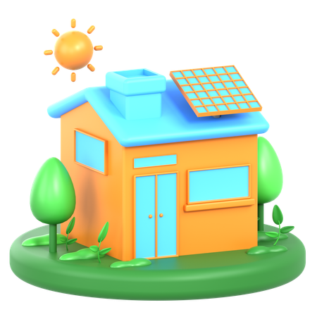 Sustainable Home  3D Icon